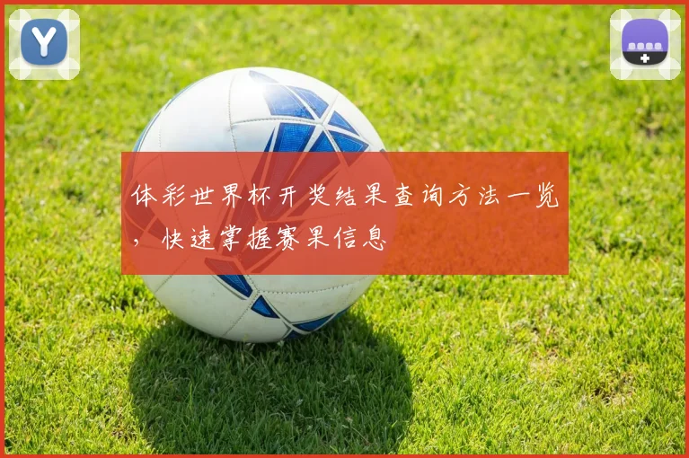 体彩世界杯开奖结果查询方法一览,快速掌握赛果信息